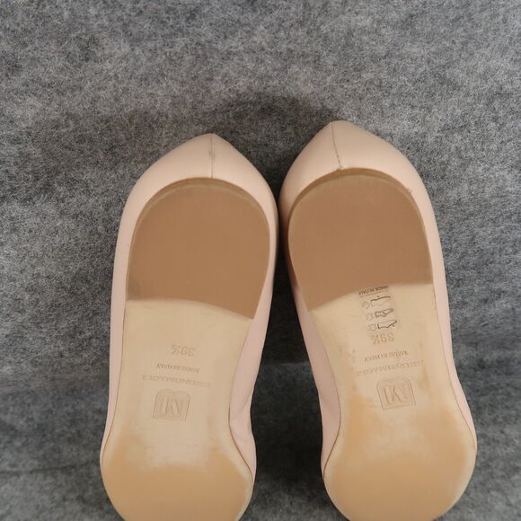 Bruno Magli Shoes Womens 39.5 Ballet Flats Leather Mina Bow Classic Career Beige - Picture 12 of 15